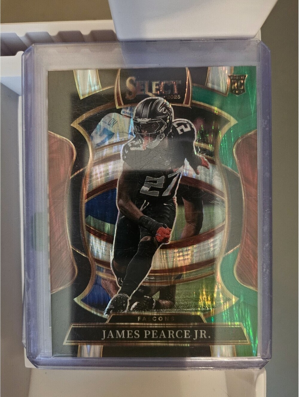 James Pearce Jr. (RC) [Black red green Prizm Shock] #48 - 2025 Panini Select